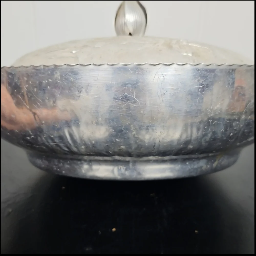 Vintage Rodney Kent Hammered Aluminum Tulip Casserole Dish with Lid